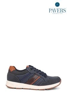 Pavers Lace Up Blue Trainers (E04545) | LEI 239