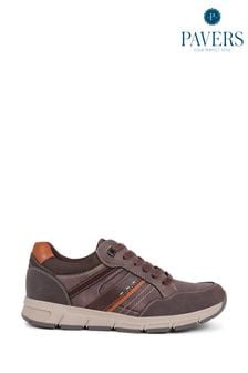 Pavers Lace Up Brown Trainers (E04546) | $88