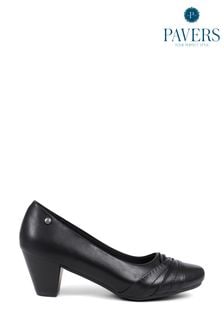 Pavers Black Pavers Low Heeled Court Shoes (E04547) | kr454