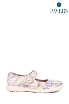 Pavers Touch Fasten Mary Janes White Shoes (E04559) | 209 LEI