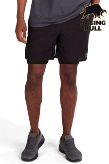 Raging Bull Performance 2-In-1 Black Shorts (E04584) | OMR21