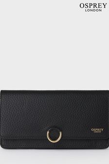 OSPREY LONDON The Harper Matinee Leather Black Purse (E04640) | €83
