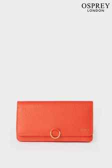 OSPREY LONDON Orange The Harper Matinee Leather Purse (E04648) | AED360