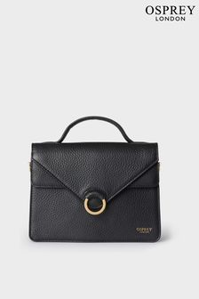 OSPREY LONDON The Harper Mini Leather Grab Black Bag (E04662) | $275