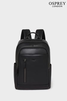 OSPREY LONDON The Hudson Leather Black Backpack (E04664) | $386
