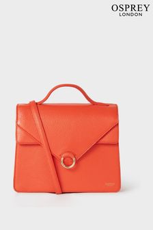 OSPREY LONDON Orange The Harper Leather Grab Bag