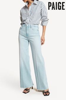 Paige Blue Anessa Raw Hem Wide Leg Jeans (E04759) | $471