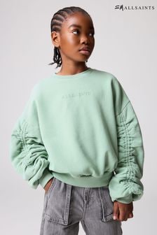 smALLSAINTS Sage Green Cygni Oversized Ruched Sleeve Girls Sweatshirt (E05299) | $60 - $67