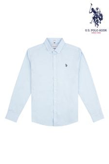 أزرق - U.s. Polo Assn. Mens Stretch Cotton Poplin Shirt (E05338) | 319 ر.س