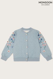 Monsoon Chambray Embroidered Bomber Jacket