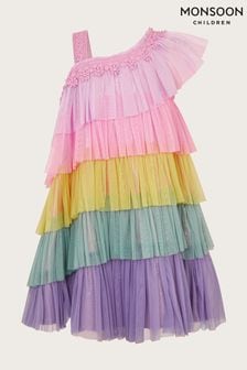 Monsoon Pink Crochet Colourblock Dress (E05372) | €47 - €53