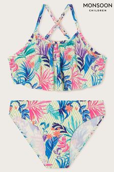 Monsoon Palm Print Frill Bikini Set