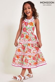 Monsoon Orange Heritage Floral Dress (E05407) | OMR20 - OMR22