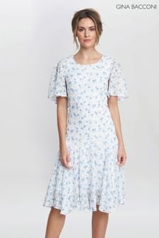 Gina Bacconi Blue Annette Chiffon Dress (E05510) | NT$7,460
