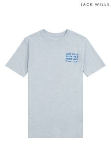 Jack Wills Boys Blue Distort Slub T-Shirt (E05529) | kr325 - kr389