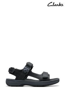Clarks Black Leather Saltway Trail Sandals (E05627) | €119