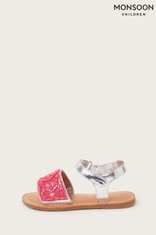 Monsoon Pink Vibrant Embellished Metallic Sandals (E05718) | HK$257 - HK$278