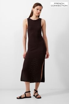 French Connection Brown Momo Nellis Crochet Dress (E05958) | $146