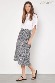 Apricot Geo Leaf Wrap Skirt (E06201) | ￥6,170