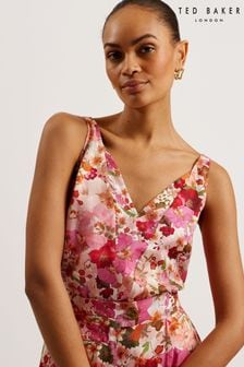 Ted Baker Pink Sorapia Printed V-Neck Cami (E06245) | OMR28