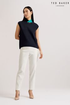 Ted Baker Blue Kaedee Knit Twisted Neck Easy Fit Top (E06247) | €108
