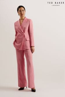 Ted Baker Pink Hiroko Oversized Double Breasted Blazer Coat (E06271) | OMR142