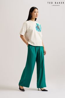 Ted Baker Green Krissi Wide Leg Trousers