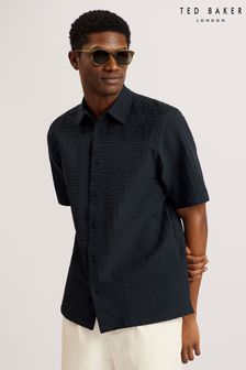 Ted Baker Black Verdon Seersucker Stripe Shirt (E06531) | 458 QAR