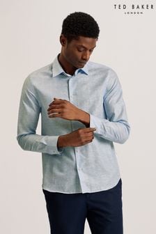 藍色 - Ted Baker Romeos Linen Shirt (E06535) | NT$4,200