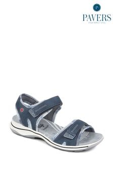 Pavers Blue Dual Strap Touch Fasten Sandals (E06727) | €57