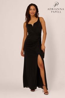 Adrianna Papell Novelty Knit Mermaid Black Gown (E06791) | DKK2,010