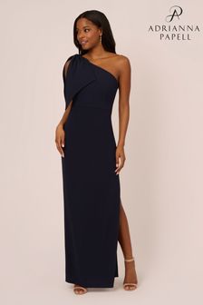 Adrianna Papell Blue One Shoulder Gown