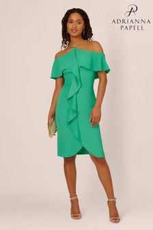 Adrianna Papell Green Neck-Chain Short Dress (E06803) | AED882