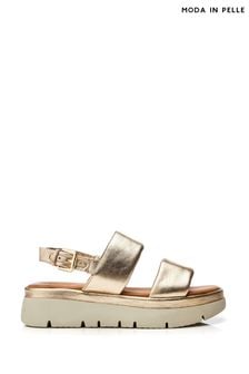 Moda in Pelle Tone Nelly Two Part Flexi Ring Hardware Wedge Sandals (E07081) | kr1,155