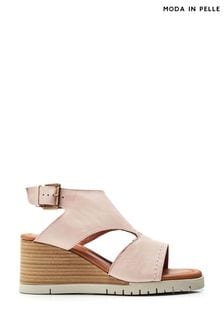 Moda in Pelle Natural Peyten High Front Iber Wedges (E07088) | AED605