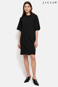 Jigsaw Cotton Riley Black T-Shirt Dress (E07107) | $165