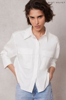 Mint Velvet White Cotton Utility Shirt (E07204) | HK$812