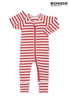 Bonds Red Easy Stripe Zip Sleepsuit Sleepsuit (E07302) | SGD 52