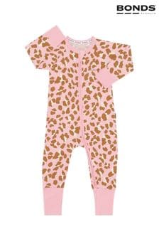 Bonds Pink Leopard Print Zip Sleepsuit Sleepsuit (E07304) | €31