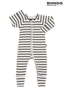 Bonds Grey Easy Stripe Zip Sleepsuit Wondersuit (E07305) | NT$1,260