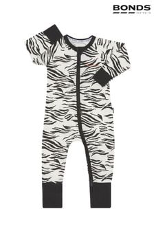 Bonds Grey Mono Zebra Print Zip Sleepsuit (E07308) | €28