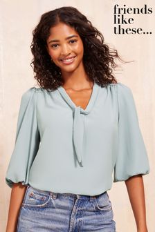 Short sleeve evening tops discount