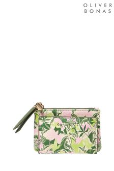 Oliver Bonas Green Millie Tropical Zip Around Pouch (E07711) | OMR12