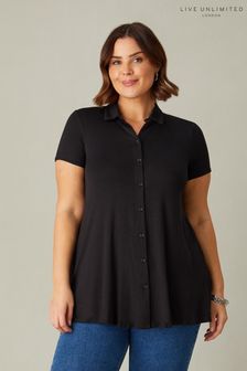 Live Unlimited Relaxed Curve Jersey Black Shirt (E07853) | HK$463