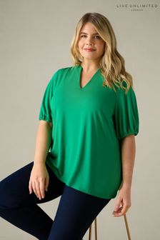 Live Unlimited Green Curve Jersey Blouse (E07857) | €56