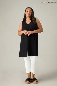 Live Unlimited Black Curve Split Front Tunic (E07863) | $94