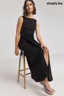 Simply Be Black Slinky Wrap Dress (E07900) | 188 QAR