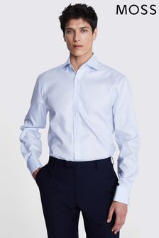 Голубая саржевая рубашка классического кроя Moss (E08114) | €66