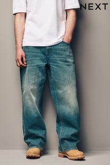 Niebieskie - Loose Fit Baggy Jeans (E08154) | 180 zł