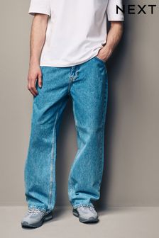Mid Blue Loose Fit Baggy Jeans (E08155) | SGD 51